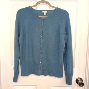 powder blue cashmere cardigan